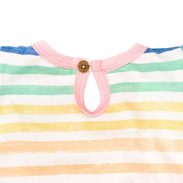 Organic Cotton Flutter Sleeve Coverall, Rainbow Stripe | Honest Baby ...