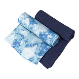2-Pack Organic Cotton Swaddle Blankets in Gift Box, Watercolor World/Navy