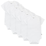 5-Pack Honestly Pure Organic Cotton Short Sleeve Bodysuits, Bright White