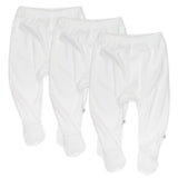 3-Pack Organic Cotton Footed Harem Pants, Bright White Featured