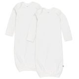 2-Pack Organic Cotton Sleeper Gowns, Bright White