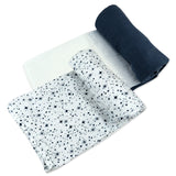 2-Pack Organic Cotton Swaddle Blankets, Twinkle Star Navy