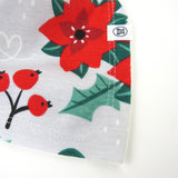 5-Pack Organic Cotton Holiday Reversible Bandana Bib Burp Cloths, Holiday Gray Floral