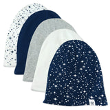 5-Pack Organic Cotton Beanie Hats, Twinkle Star Navy