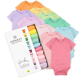 10-Pack Organic Cotton Short Sleeve Bodysuits in a Gift Box, Rainbow Pinks