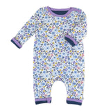 Organic Cotton Reversible Coverall, Fall Floral Purple