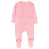 Organic Cotton Matelasse Union Suit Coverall, Pink