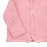 Organic Cotton Matelasse Snap-Front Hooded Jacket, Pink