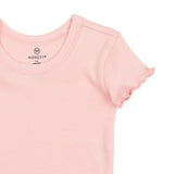 Organic Cotton Rib Short Sleeve T-Shirt, Peach Skin