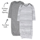 2-Pack Organic Cotton Sleeper Gowns, Sketchy Stripe Featured