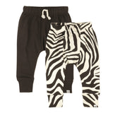2-Pack Organic Cotton Honest Pants, Brown Zebra