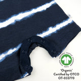 2-Piece Organic Cotton Short Sleeve and Tank Romper, White Indigo Stripe