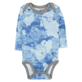 3-Pack Organic Cotton Long Sleeve Bodysuits, Watercolor World