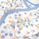 3-Pack Organic Cotton Long Sleeve Side-Snap Bodysuits, Dandelion Blue