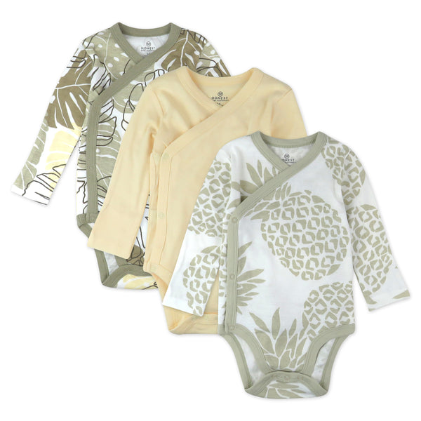 3-Pack Organic Cotton Long Sleeve Side-Snap Bodysuits