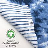 3-Piece Organic Cotton Rib Romper, T-Shirt and Reversible Bib, Faded Denim