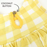 3-Piece Organic Cotton Ruffle Top, Short and Headband Set, Yellow Painted Buffalo Check