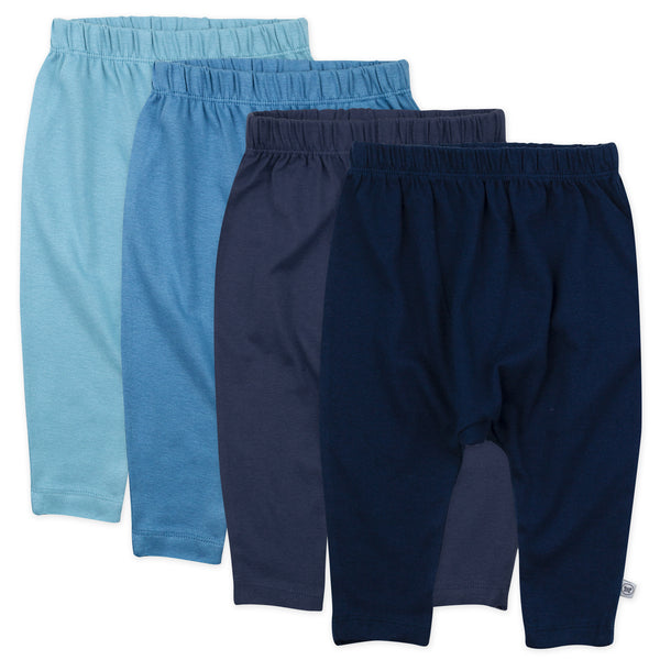 4-Pack Organic Cotton Harem Pants, Blue Ombre