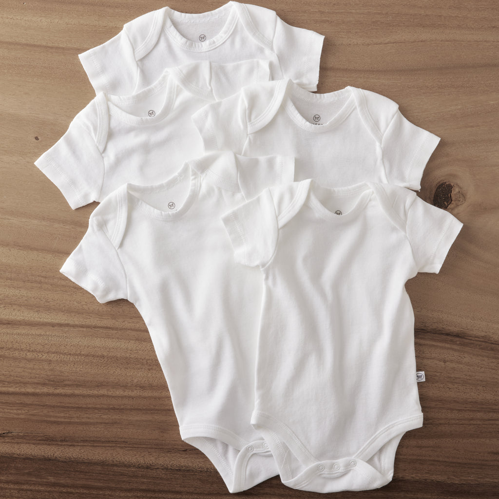 White 5-Pack Short-Sleeve Original Bodysuits
