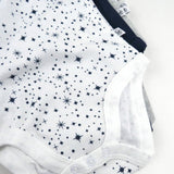 5-Pack Organic Cotton Short Sleeve Bodysuits, Twinkle Star Navy