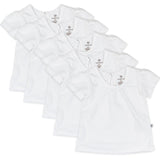 5-Pack Organic Cotton Puff Sleeve T-Shirts, Bright White