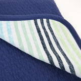 Organic Cotton Matelasse Reversible Receiving Blanket, Rainbow Stripe Blues