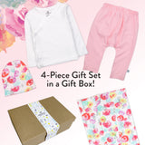 TAKE ME HOME 4-Piece Organic Cotton Gift Set, Rose Blossom