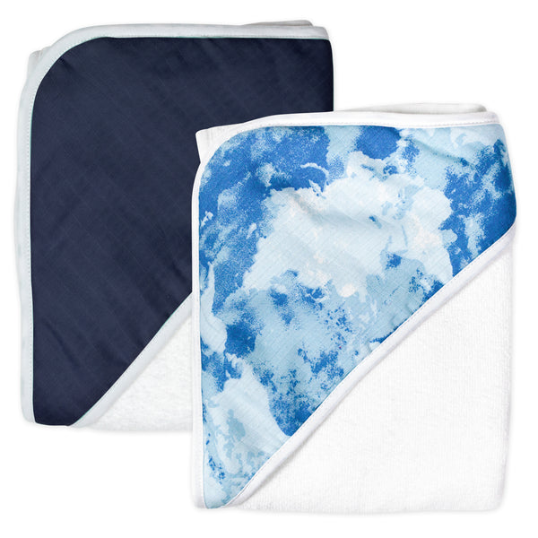 2-Pack Organic Cotton Hooded Towels, Watercolor World