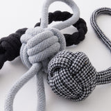 3-Pack Rope Pull Toys, Black/Gray