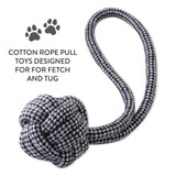 3-Pack Rope Pull Toys, Black/Gray