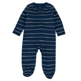 Organic Cotton Sleep & Play, Dotted Stripe Navy Blue