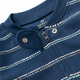 Organic Cotton Sleep & Play, Dotted Stripe Navy Blue