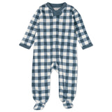 Organic Cotton Sleep & Play, Navy Blue Check