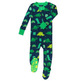 Organic Cotton St. Paddy's Day Snug-Fit Footed Pajamas, Dino Gold