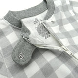 Organic Cotton Snug-Fit Footed Pajama, Gray Buffalo Check Print