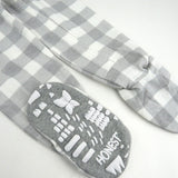Organic Cotton Snug-Fit Footed Pajama, Gray Buffalo Check Print