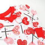 Organic Cotton Valentine's Day Snug-Fit Footed Pajamas, Lolly Love