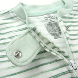 Organic Cotton Snug-Fit Footed Pajama, Nature Stripe Sage