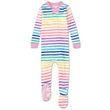 Organic Cotton Snug-Fit Footed Pajama, Rainbow Stripe