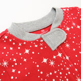 Organic Cotton Holiday Snug-Fit Footed Pajama, Twinkle Star Red