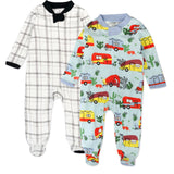 Go to slide 1, 2-Pack Organic Cotton Sleep & Plays, Happy Camper
