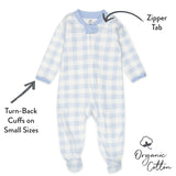 Go to slide 2, 2-Pack Organic Cotton Sleep & Plays, Blue Painted Buffalo Check