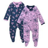 2-Pack Organic Cotton Sleep & Plays, Floral Lace Lavender / Navy