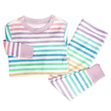 2-Piece Organic Cotton Pajama, Rainbow Stripe