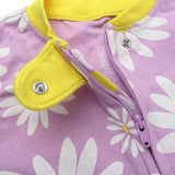 2-Pack Organic Cotton Snug-Fit Footed Pajama, Jumbo Daisy Lavender