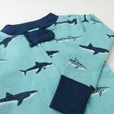 2-Pack Organic Cotton Snug-Fit Footed Pajamas, Sharks