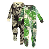 2-Pack Organic Cotton Snug-Fit Footed Pajama, Tropical Black Pineapple
