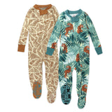 2-Pack Organic Cotton Snug-Fit Footed Pajama, Tiger Time