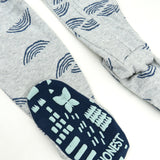 2-Pack Organic Cotton Snug-Fit Footed Pajamas, Shibori Stripe Navy