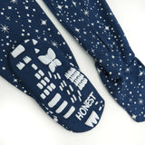 2-Pack Organic Cotton Snug-Fit Footed Pajamas, Twinkle Star Navy